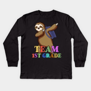 Sloth Team Sixth 1st Grade Back To School Teacher Student Kids Long Sleeve T-Shirt